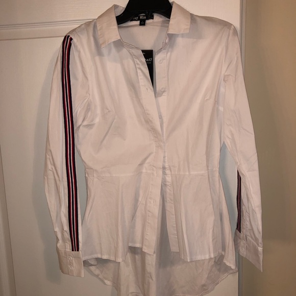 White button down peplum top - Picture 1 of 4